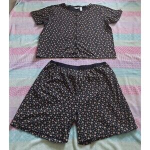 Elizabeth By Liz Claiborne Pajama Set Shorts,Tops Women 3X,100% Cotton, 26.5 Inc